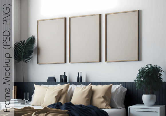 Download Gallery Frame Mockup in Bedroom Interior - Bedroom interior Collection