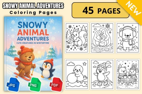Download Snowy Animal Winter Coloring Fun - Snowy animal Collection