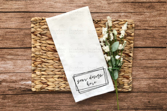 Download Tea Towel Mock Up Flatlay Stock Image - Premium Resources