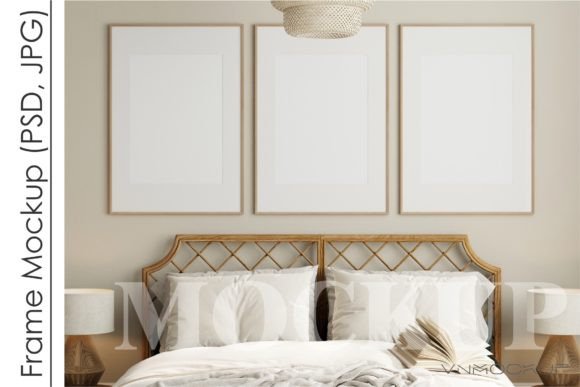 Download Gallery Frame Mockup in Bedroom Interior - Bedroom interior Collection