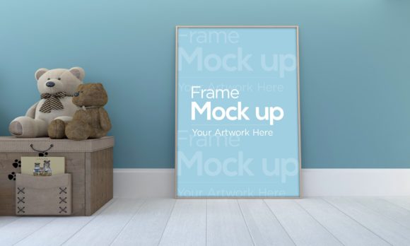 Download Kids Photo Frame Mockup with Teddy Bear - Photo frame mockup Collection